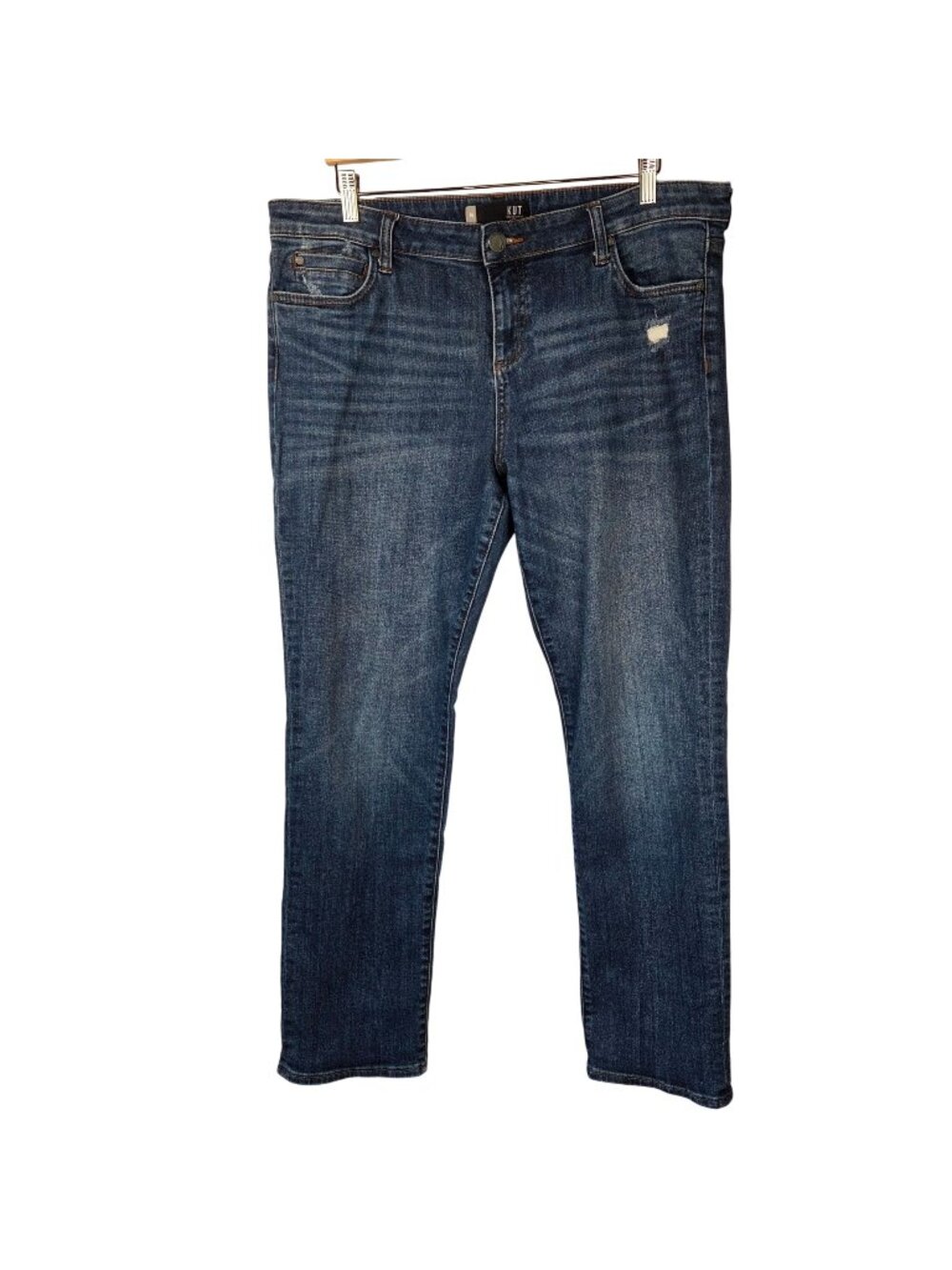 Kut From The Kloth Catherine Boyfriend Jeans Size 16 Distressed Medium Wash